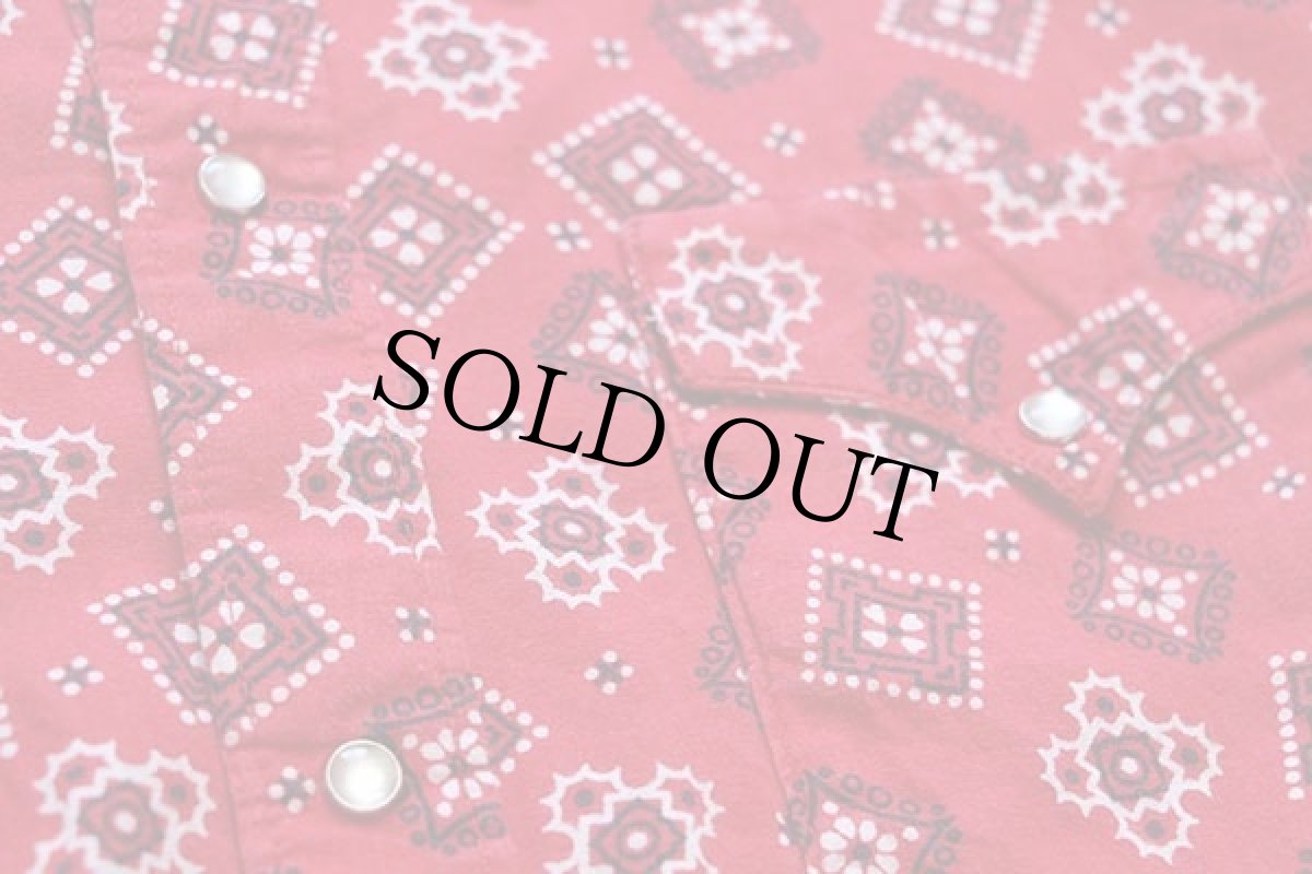 画像5: 70s USA製 Rockmountロックマウント クッキー バンダナ柄 コットン ウエスタンシャツ 赤 14 1/2 (5)