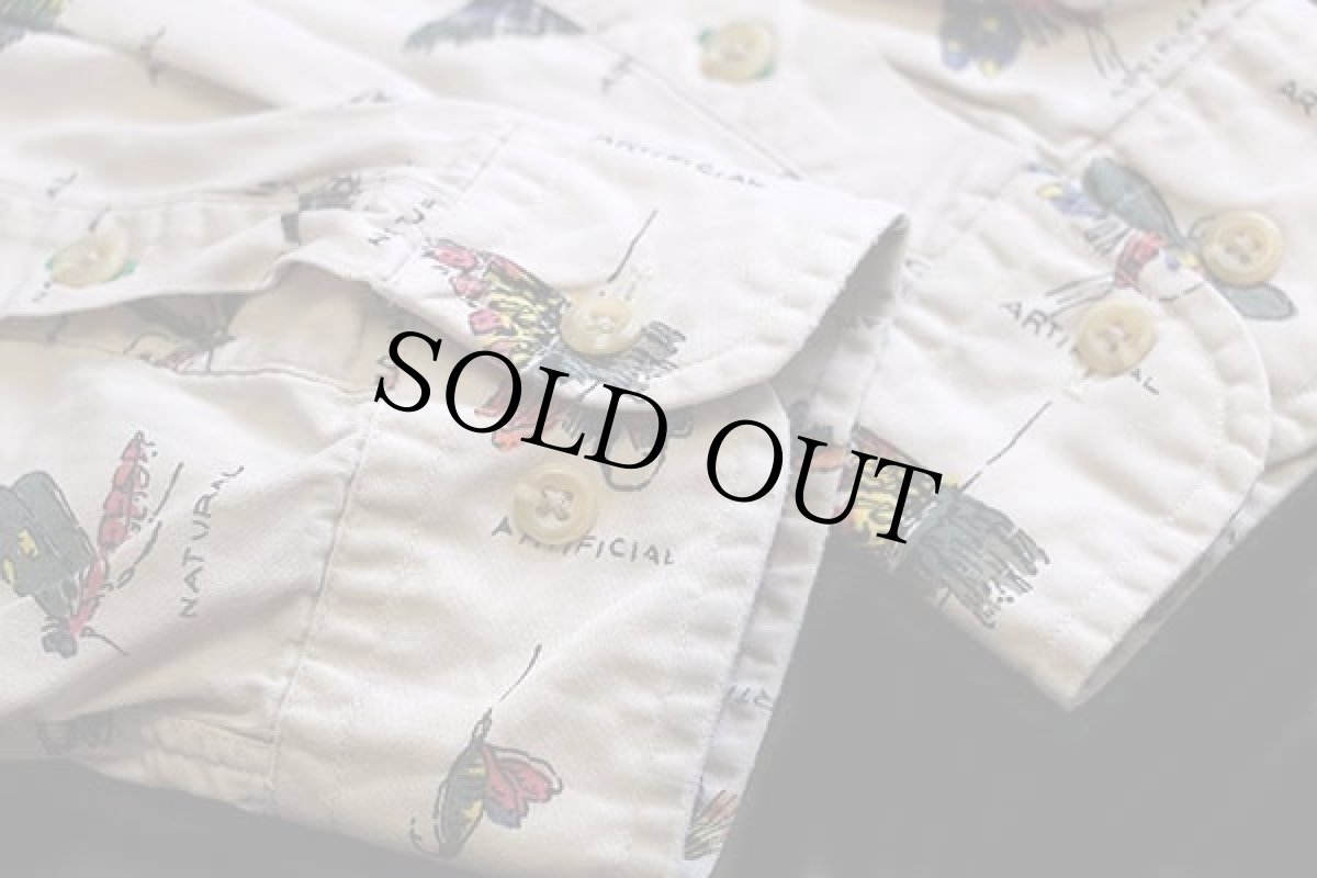 画像6: 90s TOMMY HILFIGERトミーヒルフィガー 毛針&昆虫 フライ 総柄 ボタンダウン コットンシャツ L (6)