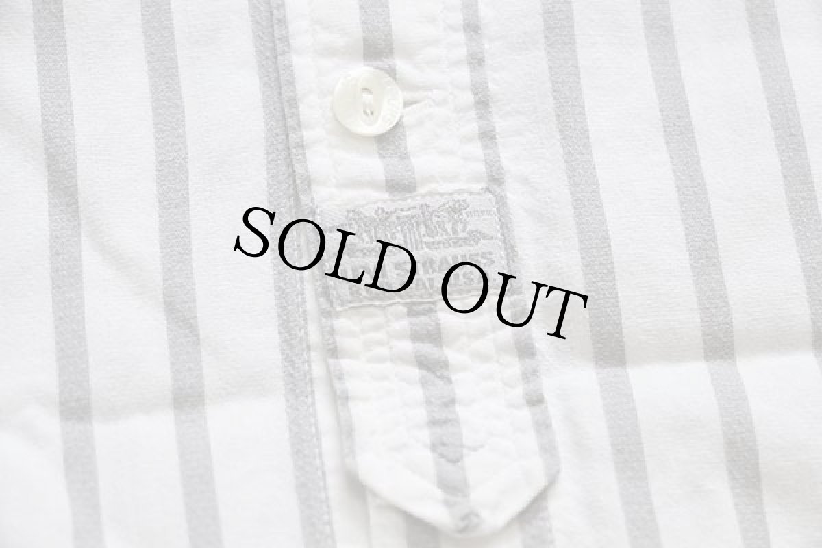 画像4: 90s イタリア製 Levi'sリーバイス ストライプ コットン×レーヨンシャツ 白×グレー S★ユーロ (4)