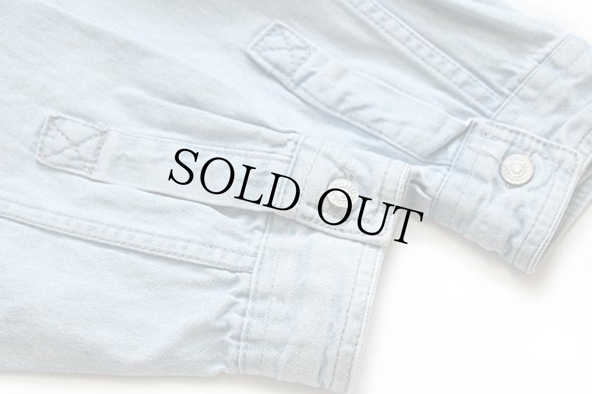画像7: 90s Levi'sリーバイス デニムシャツ アイスブルー XL (7)