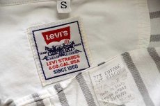 画像5: 90s イタリア製 Levi'sリーバイス ストライプ コットン×レーヨンシャツ 白×グレー S★ユーロ (5)