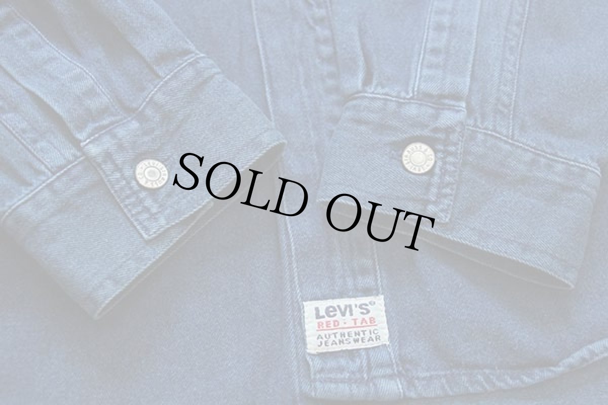 画像6: 90s Levi'sリーバイス カラーデニムシャツ 後染め 紺 XL (6)