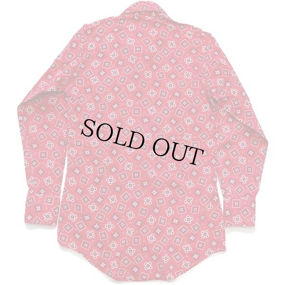 画像2: 70s USA製 Rockmountロックマウント クッキー バンダナ柄 コットン ウエスタンシャツ 赤 14 1/2 (2)