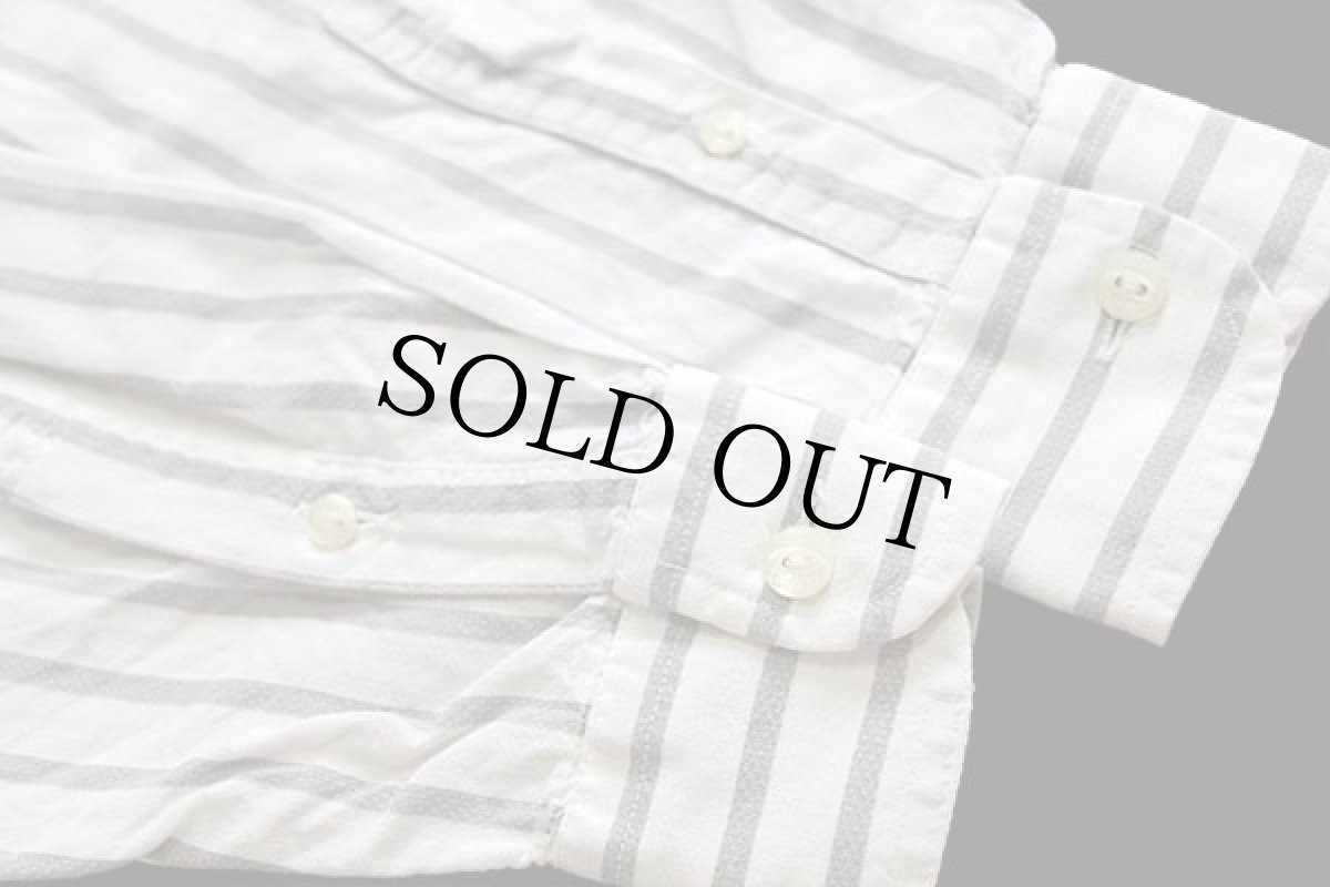 画像6: 90s イタリア製 Levi'sリーバイス ストライプ コットン×レーヨンシャツ 白×グレー S★ユーロ (6)