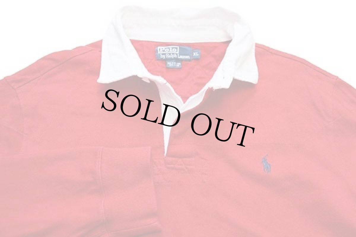 画像3: ポロ ラルフローレン ワンポイント コットン ラガーシャツ 赤 XL (3)