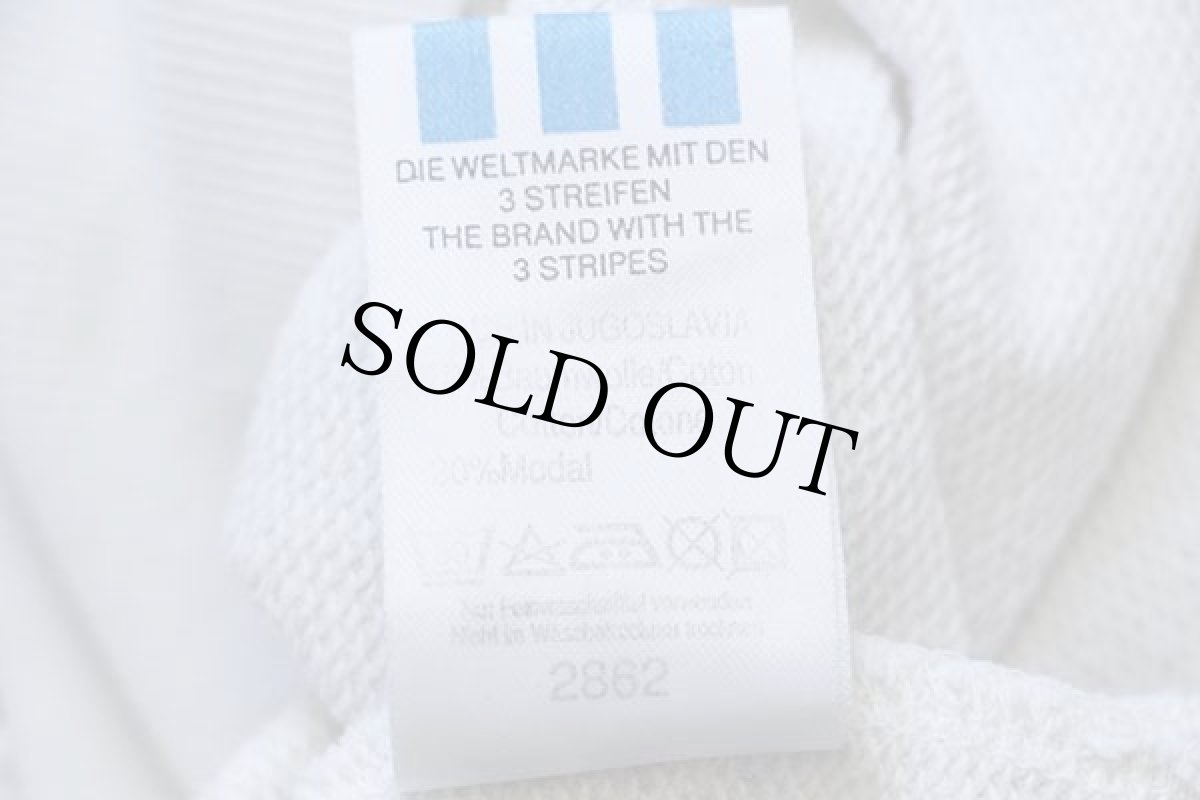 画像6: 90s ユーゴスラビア製 adidasアディダス ロゴ刺繍 蛍光プリント アート スウェットベスト 白 46 (6)