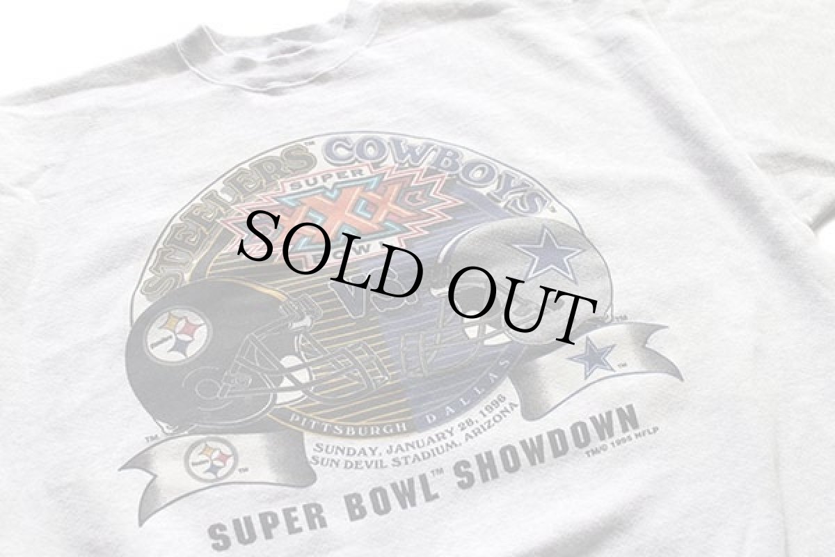 画像3: 90s USA製 LOGO7 NFL SUPER BOWL STEELERS vs COWBOYS アメフト スウェット 杢ライトグレー XL (3)