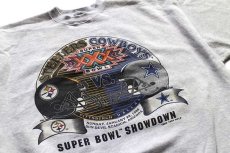 画像3: 90s USA製 LOGO7 NFL SUPER BOWL STEELERS vs COWBOYS アメフト スウェット 杢ライトグレー XL (3)