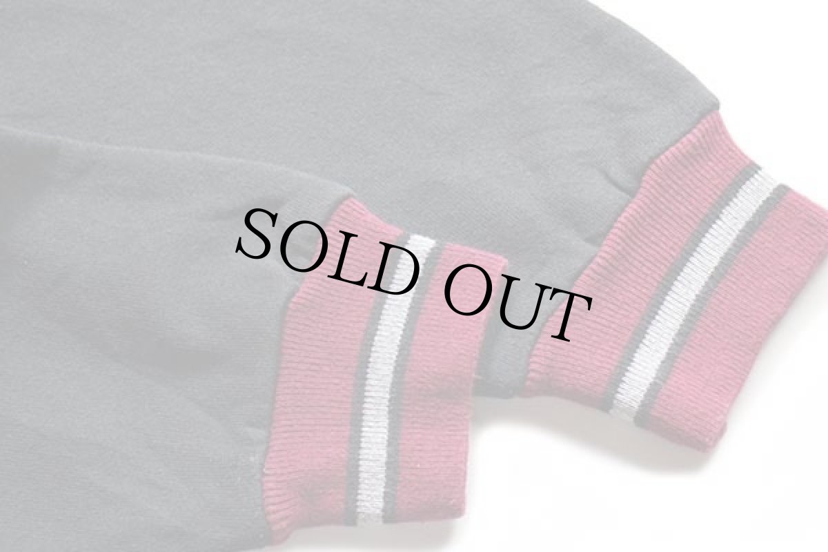 画像5: 90s USA製 Wilsonウィルソン ワンポイント リブライン スウェット 黒 L (5)