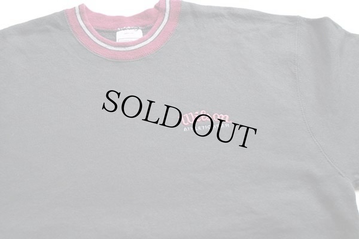 画像3: 90s USA製 Wilsonウィルソン ワンポイント リブライン スウェット 黒 L (3)