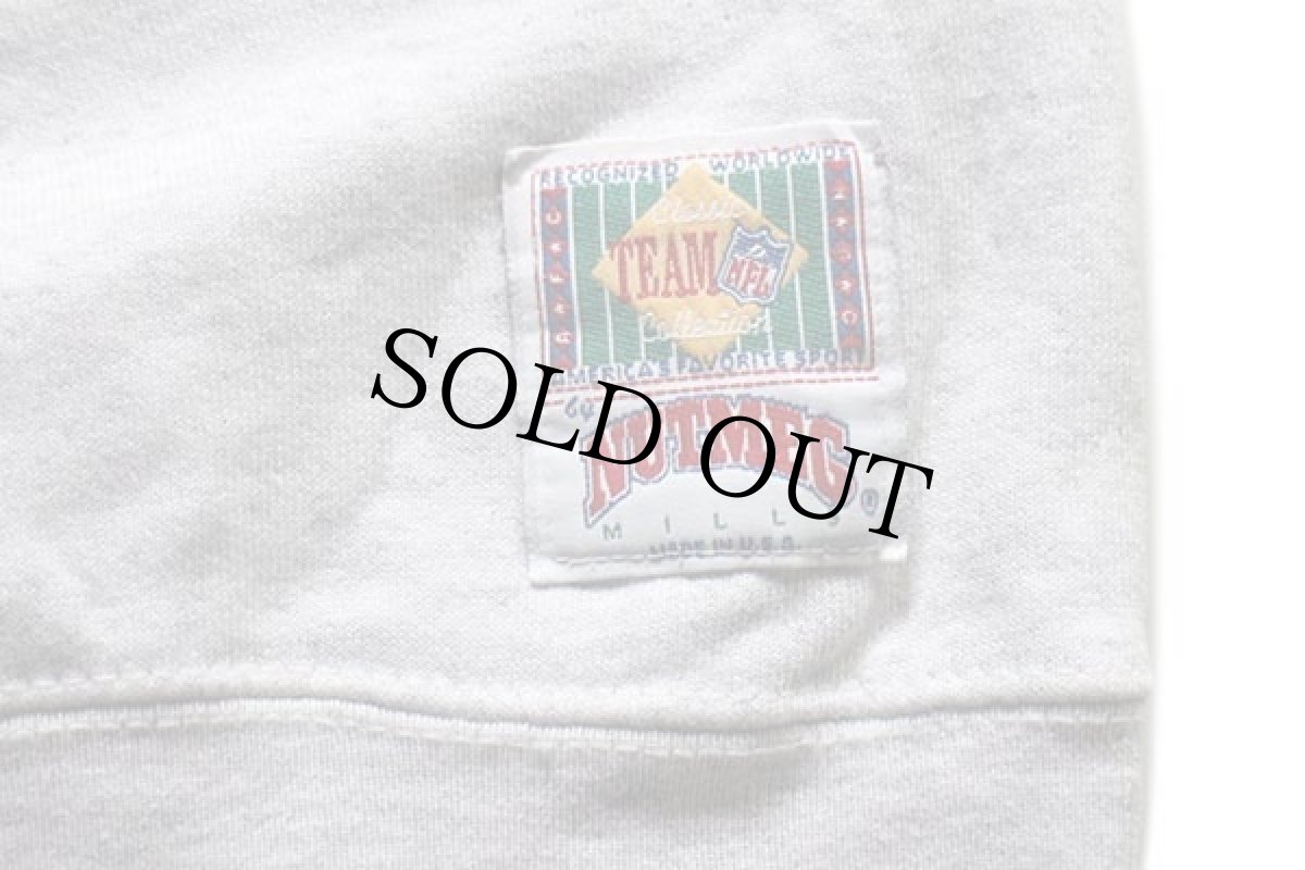 画像6: 90s USA製 NFL CLEVELAND BROWNS アメフト 両面プリント スウェット 杢ライトグレー L (6)