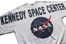 画像3: 90s USA製 KENNEDY SPACE CENTER NASA ロゴ スウェット 杢ライトグレー XXL (3)