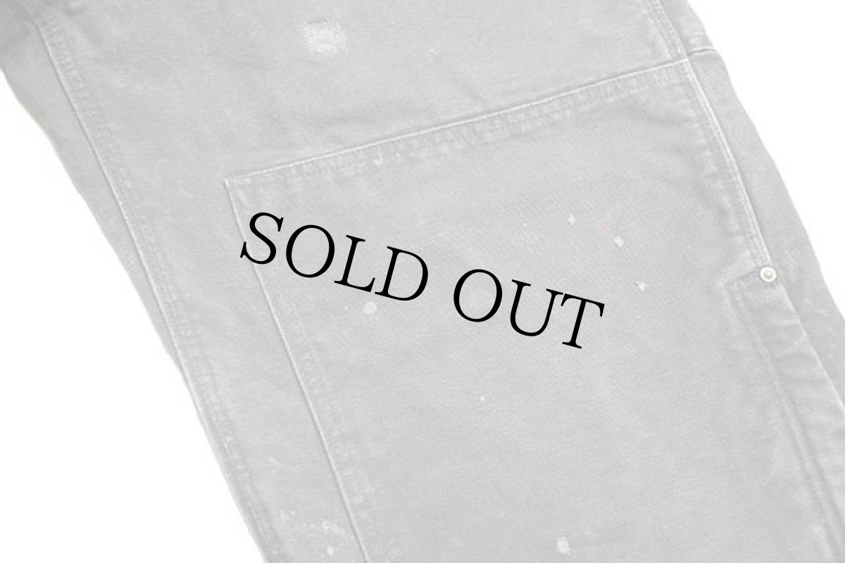 画像6: メキシコ製 carharttカーハート ダック地 ダブルニー オーバーオール ボロ 黒 w38 L32 (6)