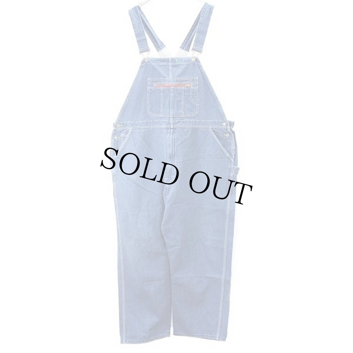 画像2: 90s USA製 POINTERポインター ローバック デニム オーバーオール w48 L32★特大 (2)