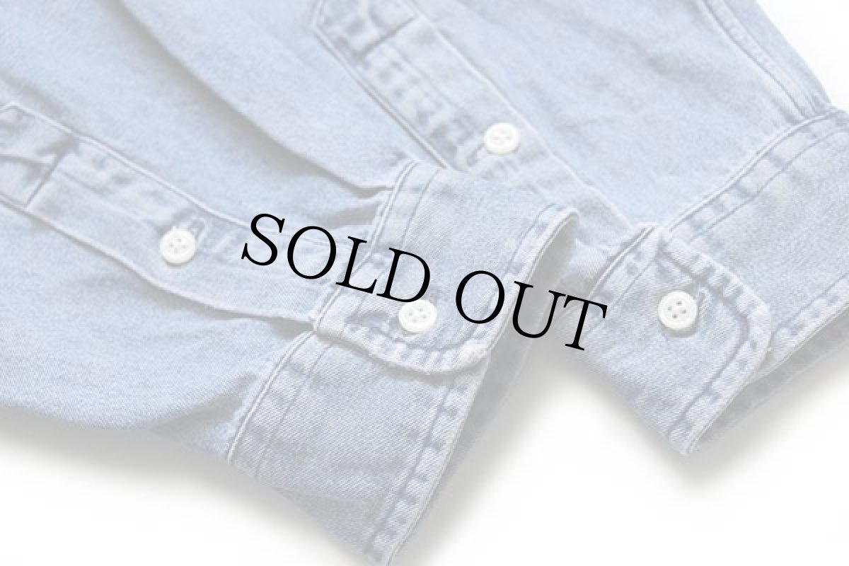 画像5: 90s ポロ ラルフローレン BLAIRE ワンポイント ボタンダウン デニムシャツ L (5)