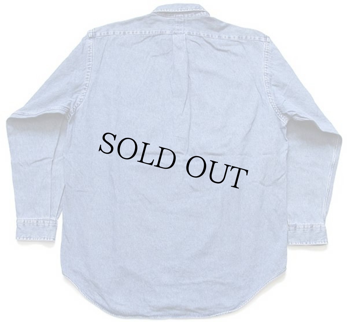 画像2: 90s ポロ ラルフローレン BLAIRE ワンポイント ボタンダウン デニムシャツ L (2)