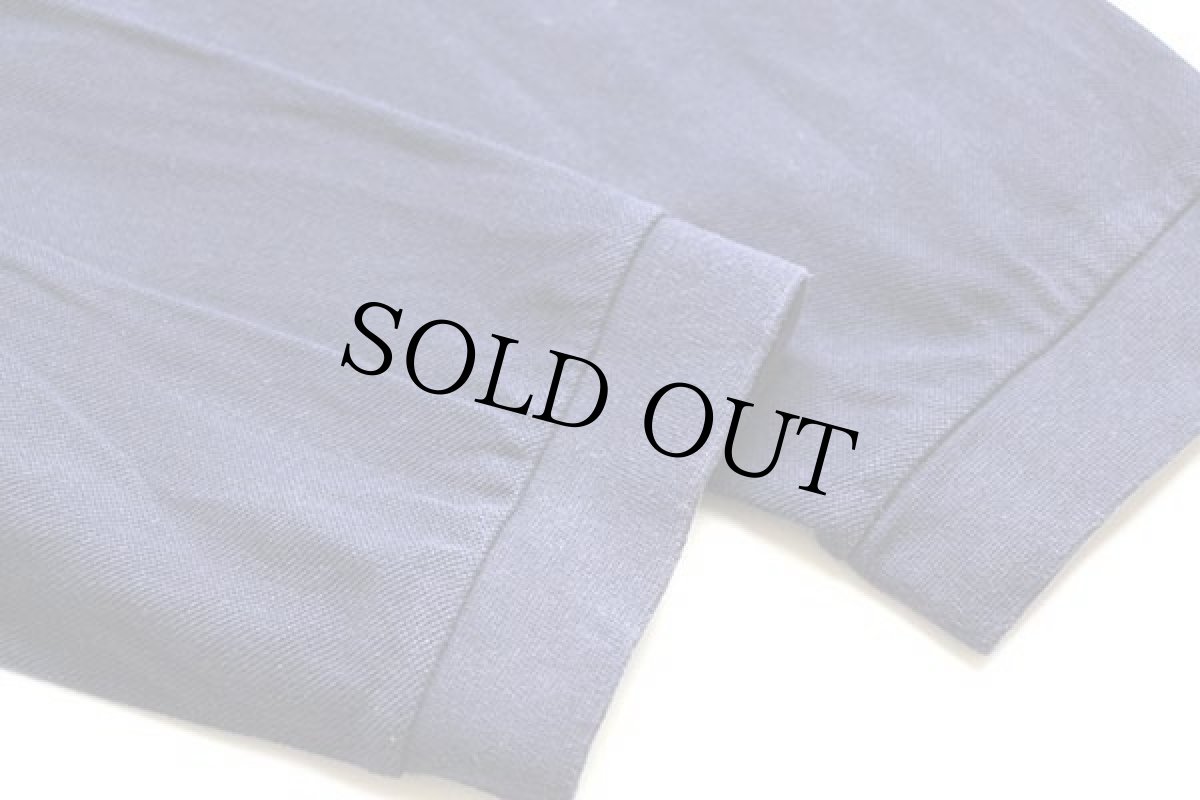 画像5: 90s LACOSTEラコステ ワンポイント ポケット付き コットン 鹿の子 長袖ポロシャツ 紺 6 (5)