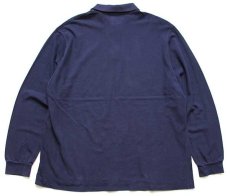 画像2: 90s LACOSTEラコステ ワンポイント コットン 鹿の子 長袖ポロシャツ 紺 7 (2)