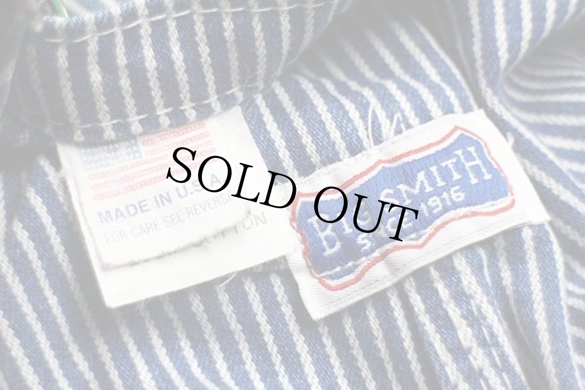 画像4: 80s USA製 BIG SMITHビッグスミス パッチワーク リペア ヒッコリー ストライプ オーバーオール w40 L30 (4)