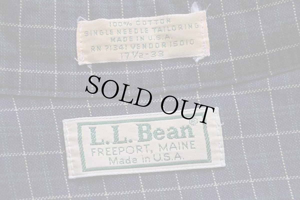 画像4: 80s USA製 L.L.Bean チェック ボタンダウン オックスフォード コットンシャツ 17.5 (4)