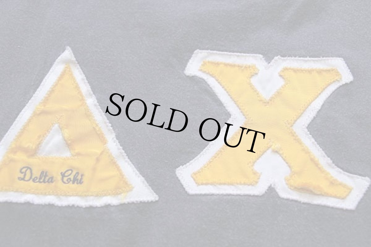 画像5: 80s USA製 RUSSELLラッセル フラタニティ アップリケ コットン フットボールTシャツ 黒 フェード L (5)