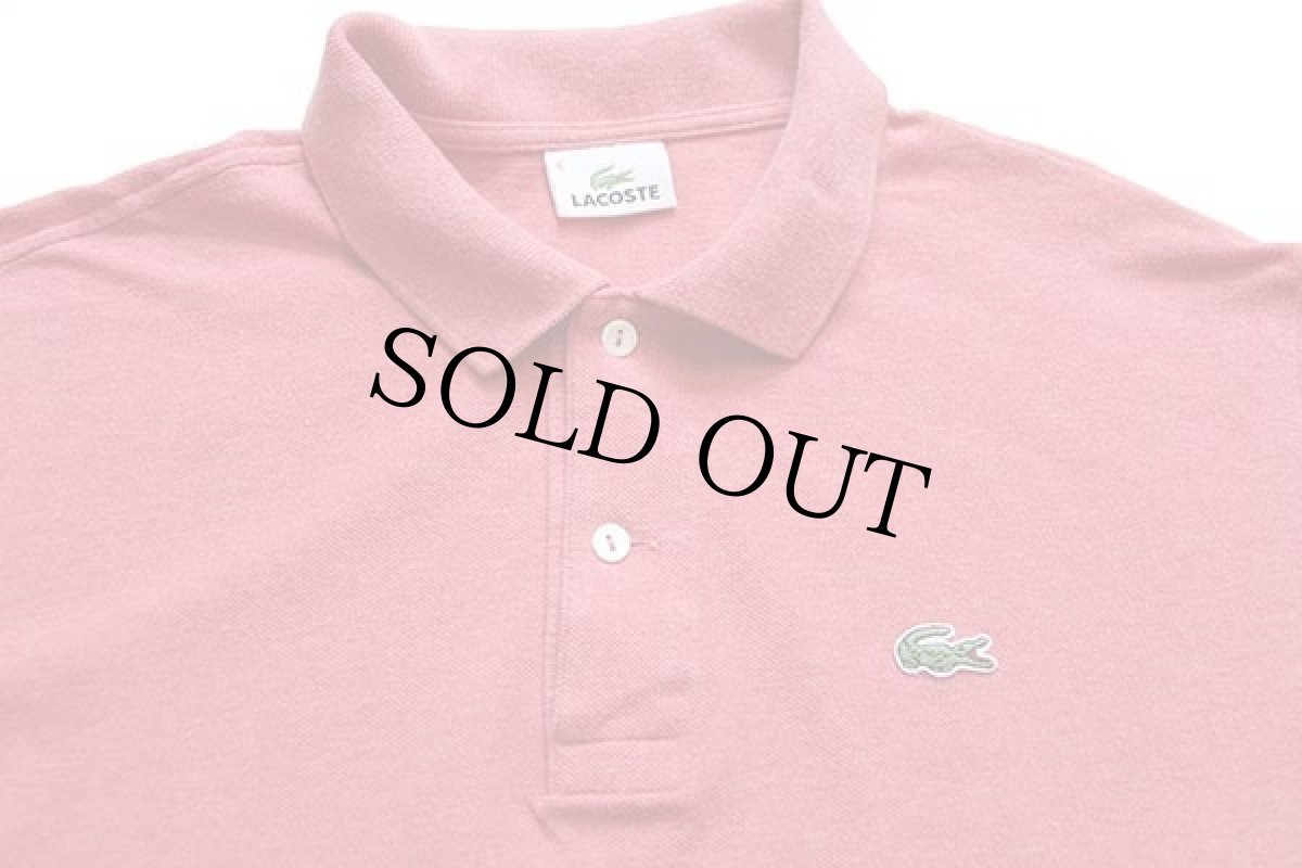 画像3: 90s LACOSTEラコステ ワンポイント コットン 鹿の子 長袖ポロシャツ 杢レッド 6 (3)