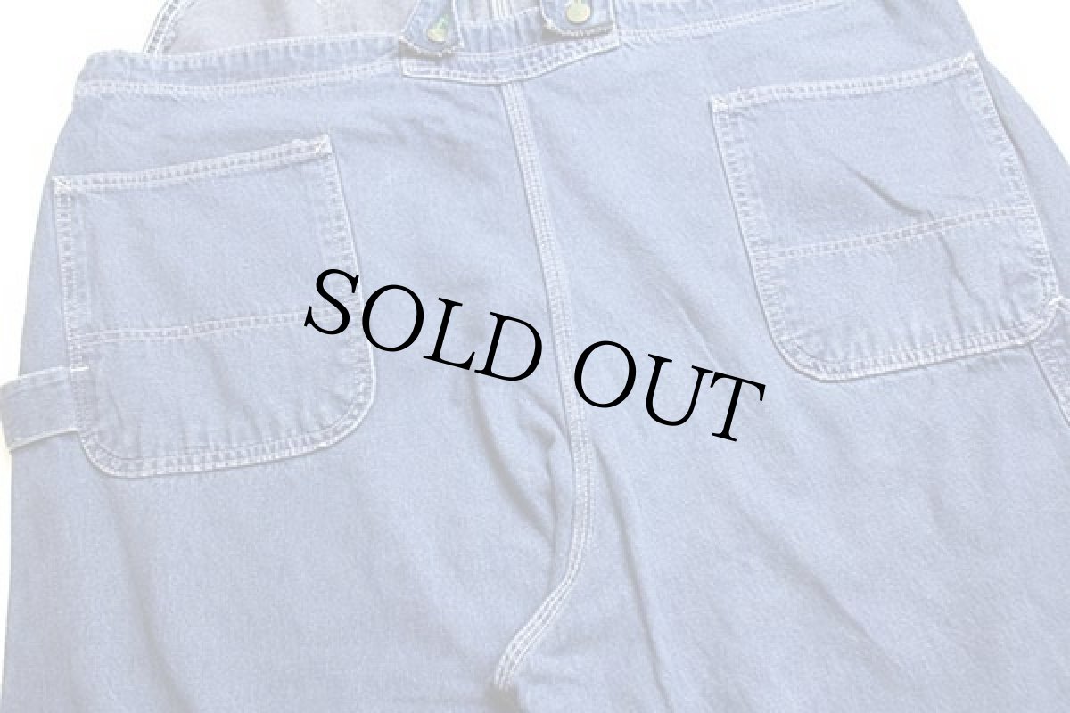 画像6: 90s USA製 POINTERポインター ローバック デニム オーバーオール w48 L32★特大 (6)