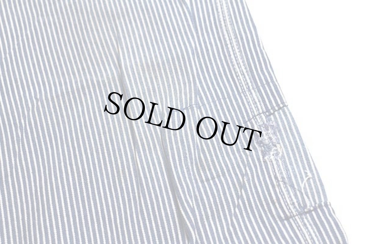 画像9: 80s USA製 BIG SMITHビッグスミス パッチワーク リペア ヒッコリー ストライプ オーバーオール w40 L30 (9)