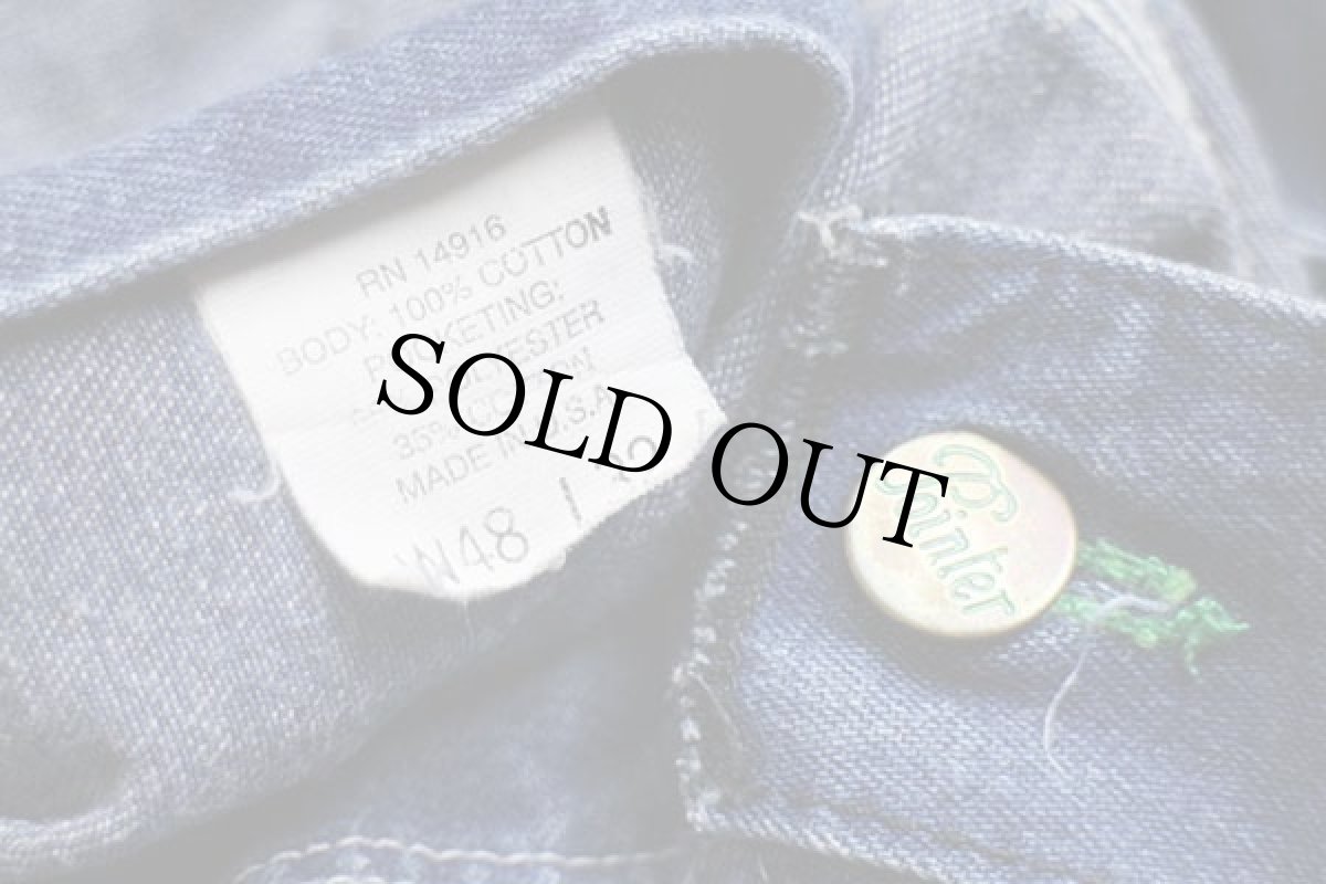 画像4: 90s USA製 POINTERポインター ローバック デニム オーバーオール w48 L32★特大 (4)