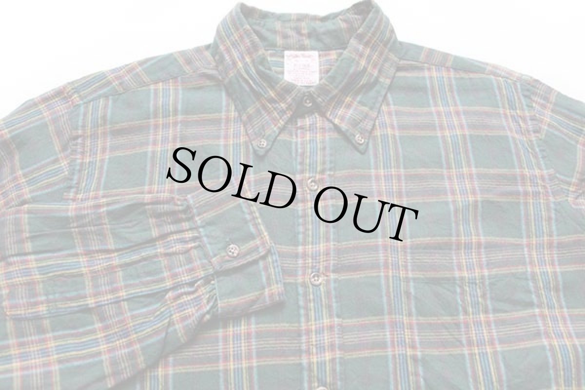 画像3: 90s USA製 Brooks Brothersブルックスブラザーズ タータンチェック ボタンダウン コットン ライトネルシャツ 16.5 (3)