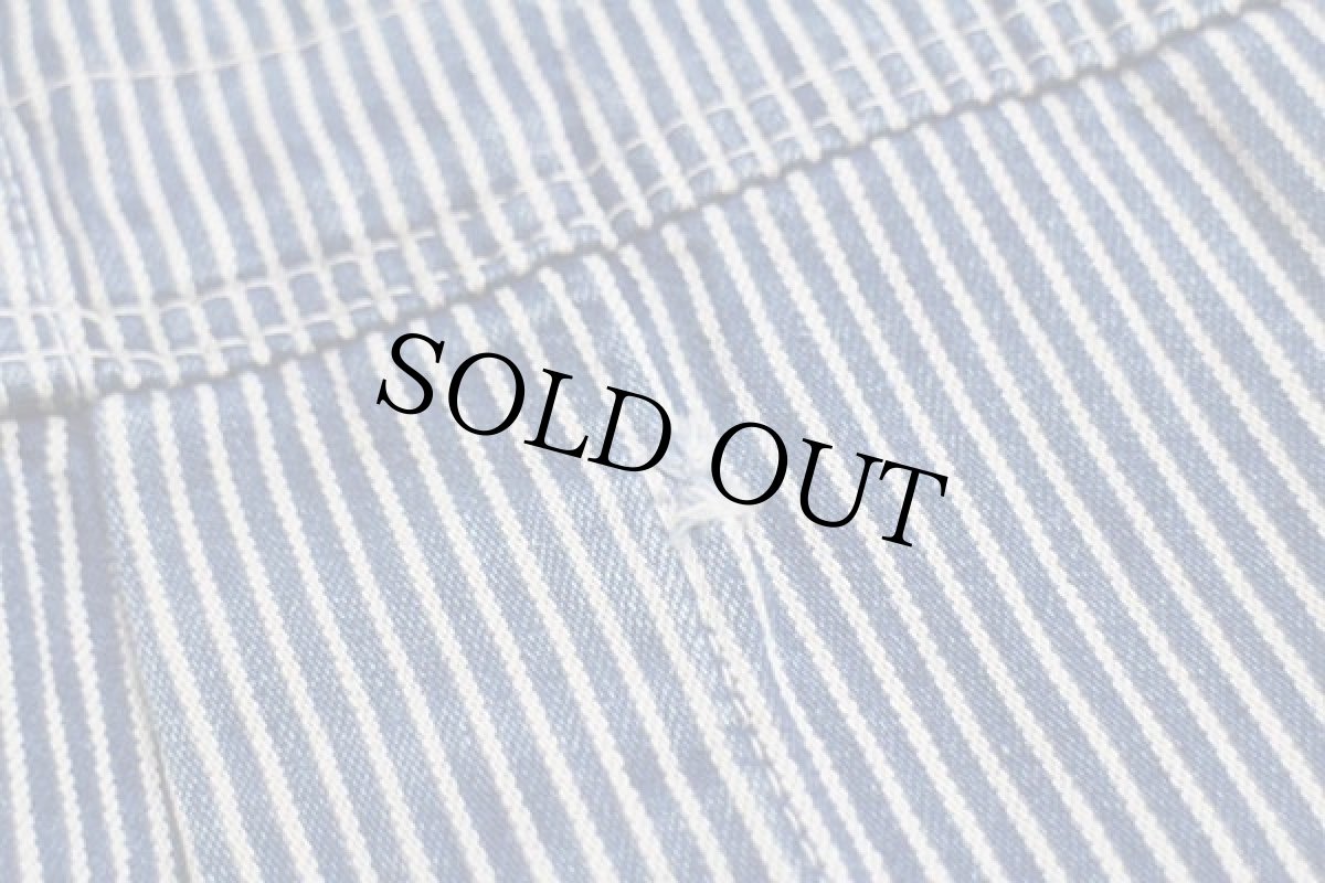 画像6: 80s USA製 BIG SMITHビッグスミス パッチワーク リペア ヒッコリー ストライプ オーバーオール w40 L30 (6)