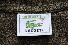 画像4: 80s フランス製 LACOSTEラコステ ワンポイント コットン 鹿の子 長袖ポロシャツ ミックス 7 (4)