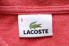 画像4: 90s LACOSTEラコステ ワンポイント コットン 鹿の子 長袖ポロシャツ 杢レッド 6 (4)