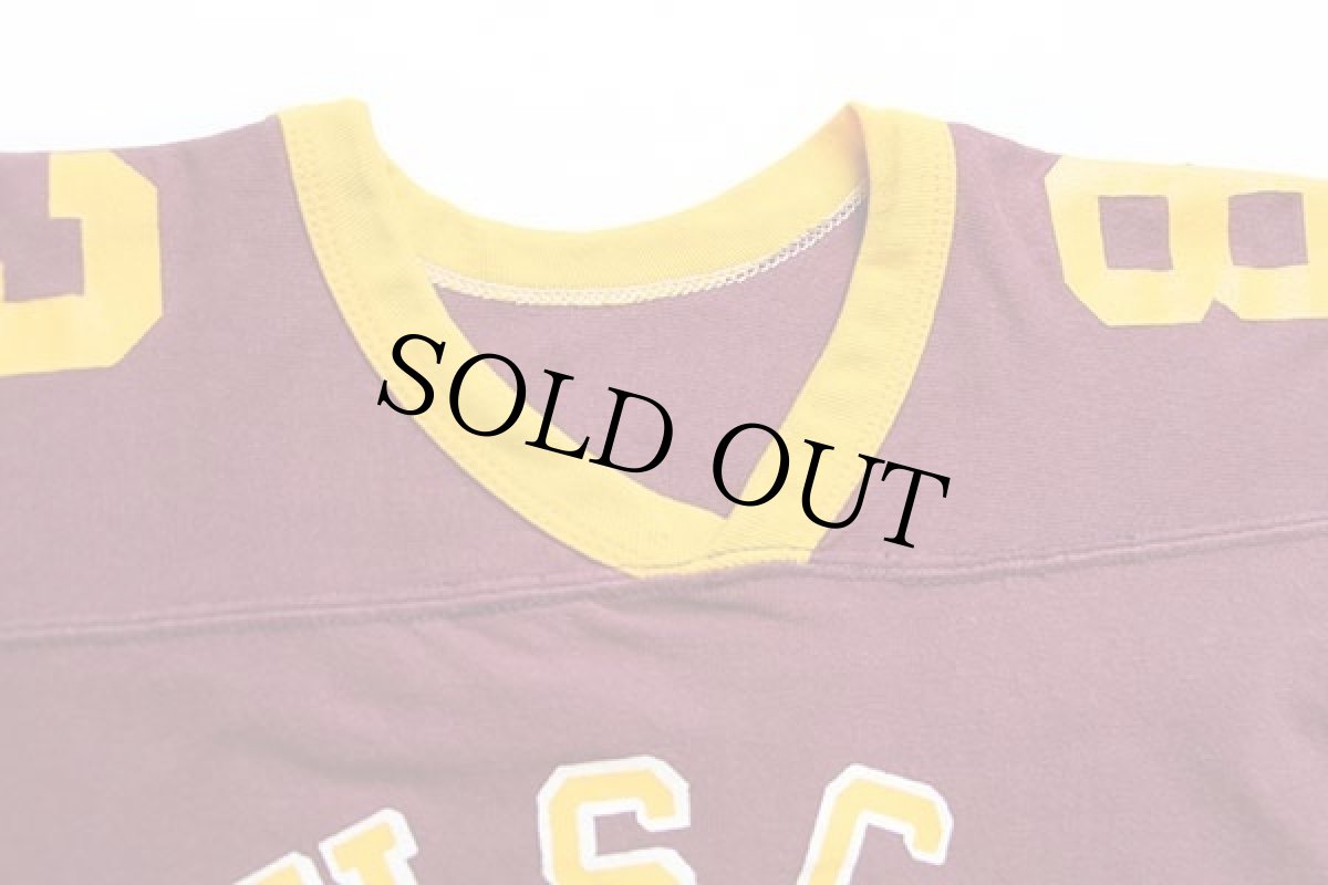 画像4: 80s USC FOOTBALL 83 ナンバリング コットン フットボールTシャツ バーガンディ (4)