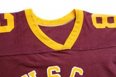 画像4: 80s USC FOOTBALL 83 ナンバリング コットン フットボールTシャツ バーガンディ (4)