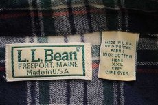 画像4: 80s USA製 L.L.Bean タータンチェック ボタンダウン コットン ライトネルシャツ XXL (4)