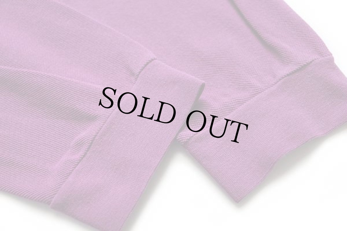 画像5: 90s LACOSTEラコステ ワンポイント コットン 鹿の子 長袖ポロシャツ 紫 6★A (5)