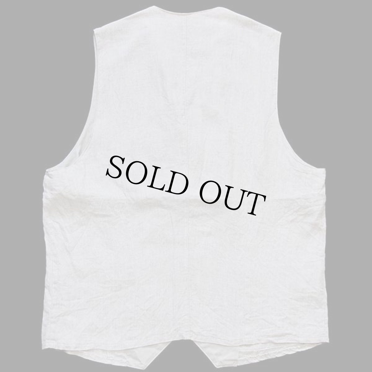 画像2: ベルギー製 Scapa リネンベスト グレーベージュ 50 (2)