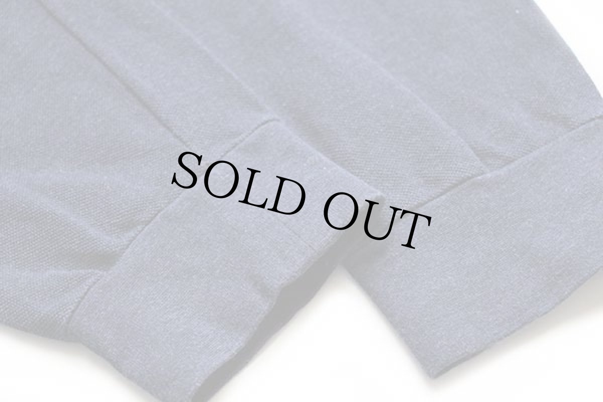 画像5: 90s LACOSTEラコステ ワンポイント コットン 鹿の子 長袖ポロシャツ ネイビーグレー 6 (5)