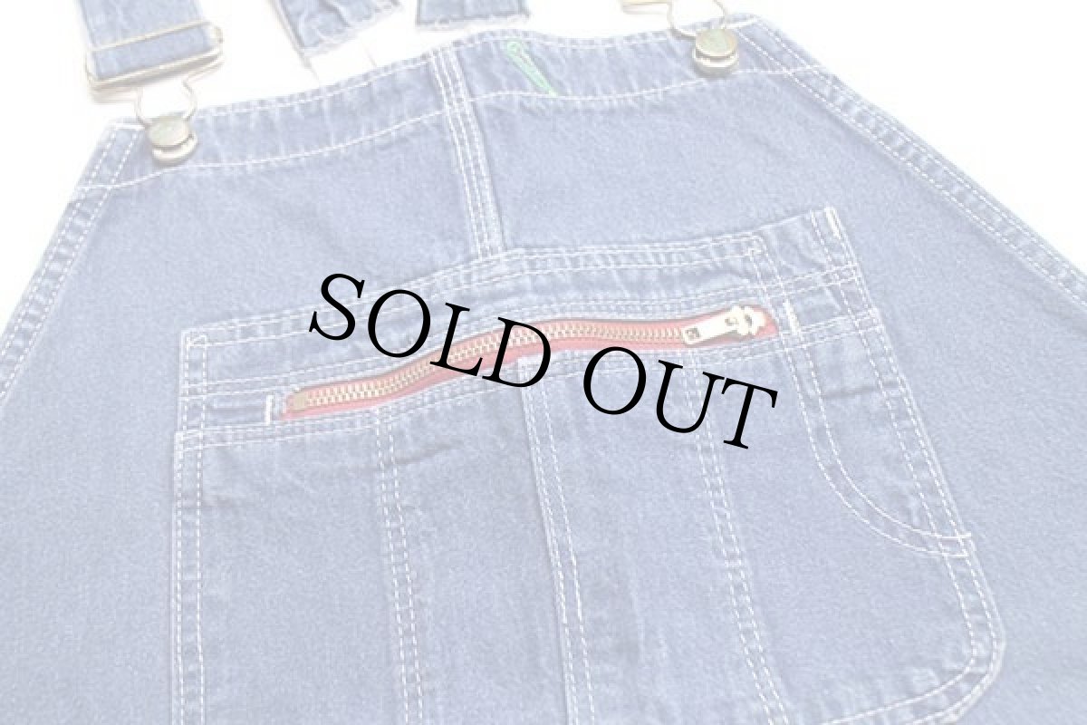 画像5: 90s USA製 POINTERポインター ローバック デニム オーバーオール w48 L32★特大 (5)