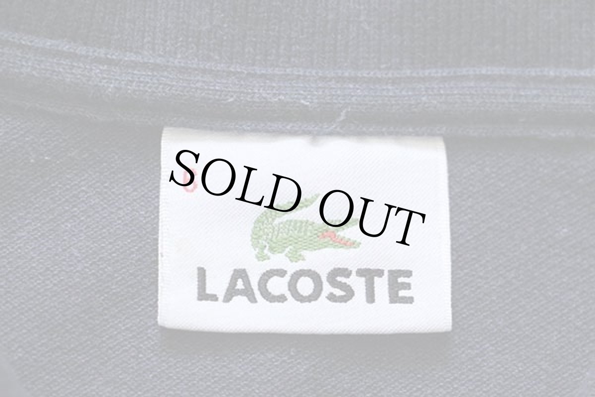 画像4: 90s LACOSTEラコステ ワンポイント コットン 鹿の子 長袖ポロシャツ ネイビーグレー 6 (4)