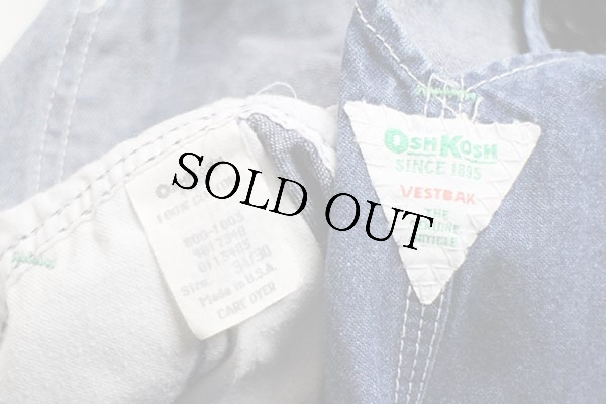 画像4: 90s USA製 OSHKOSH B'GOSH デニム オーバーオール w34 L30 (4)