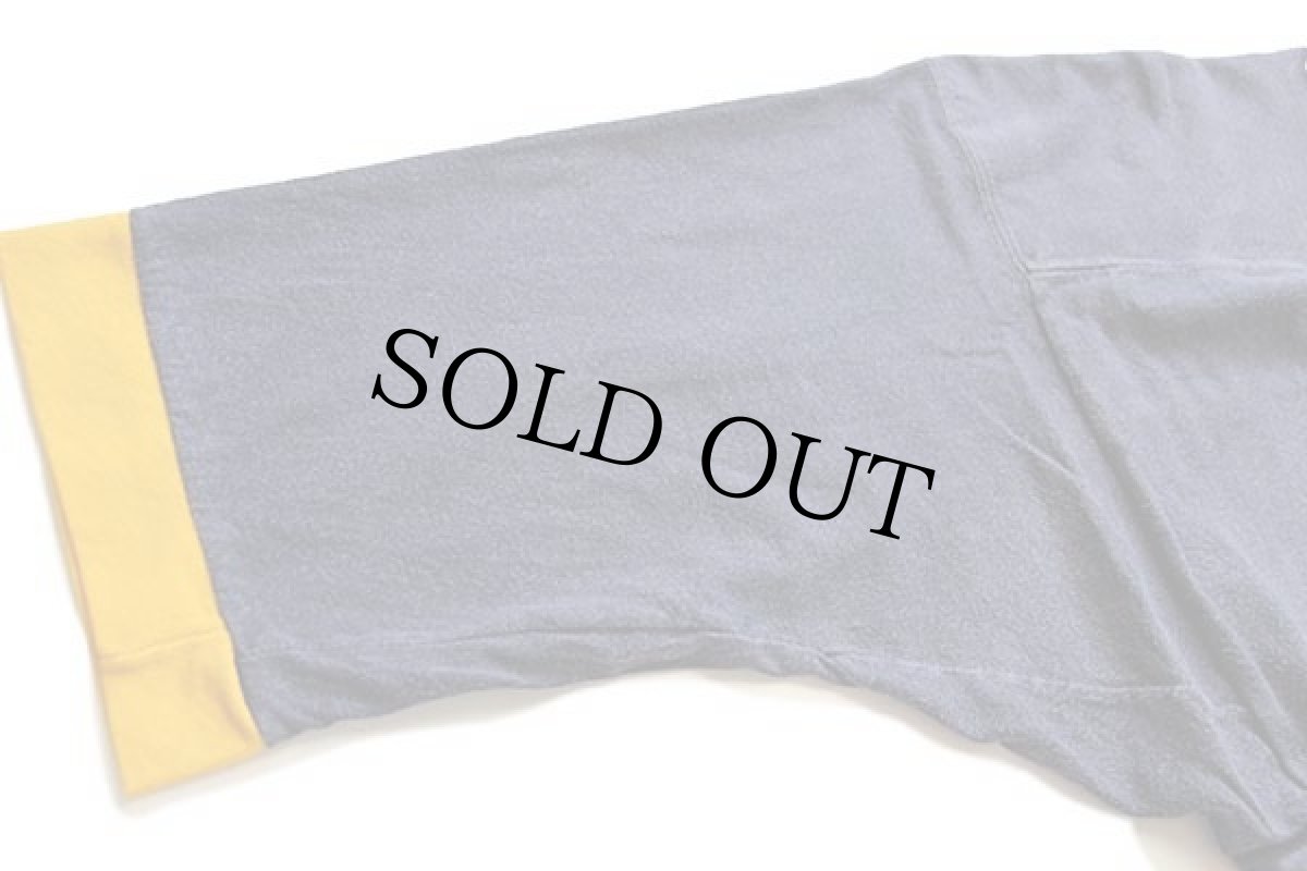 画像6: 80s USA製 RUSSELLラッセル フラタニティ アップリケ コットン フットボールTシャツ 黒 フェード L (6)