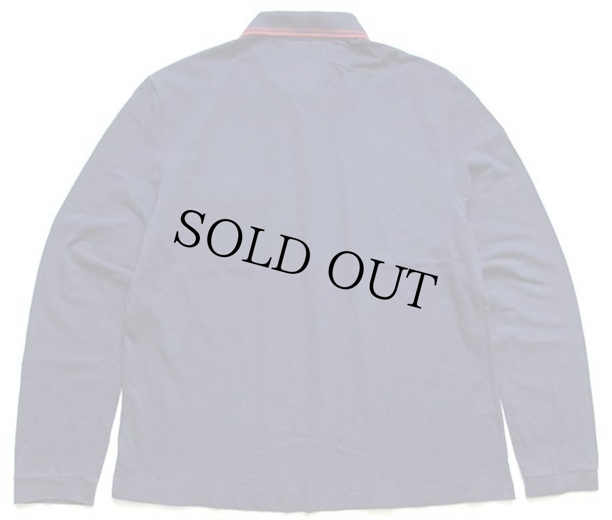 画像2: 90s LACOSTEラコステ ワンポイント ポケット付き コットン 鹿の子 長袖ポロシャツ 紺 6 (2)