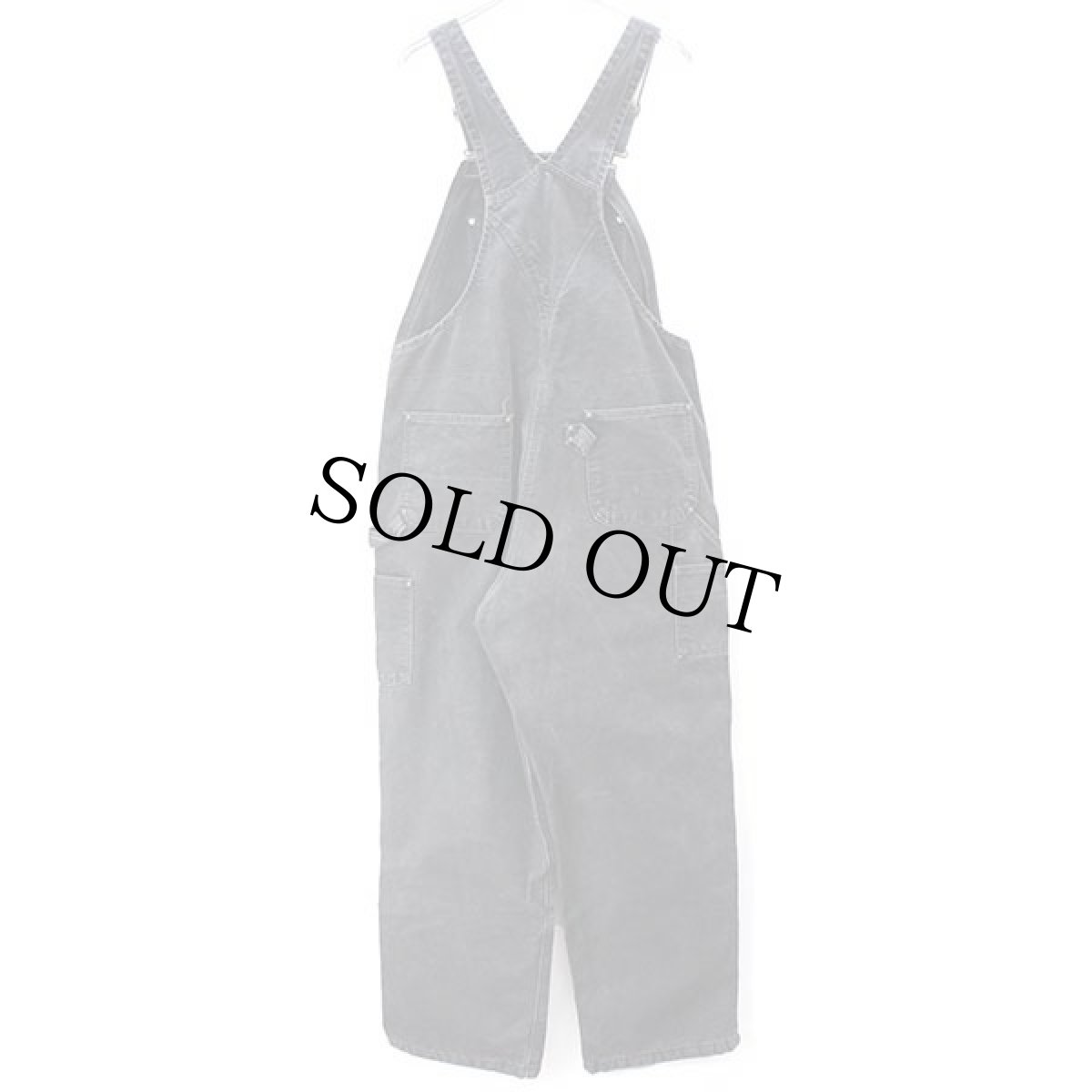 画像3: メキシコ製 carharttカーハート ダック地 ダブルニー オーバーオール ボロ 黒 w38 L32 (3)