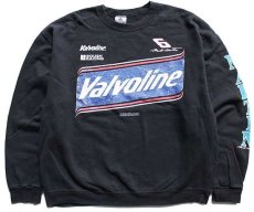 画像1: 90s USA製 Valvoline NASCAR ROUSH RACING Mark Martin スウェット 黒 XL (1)