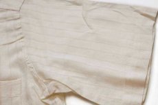画像7: デッドストック★イタリア製 Stella Nera 織り柄 ストライプ 半袖 コットン ガーゼシャツ 生成り S (7)