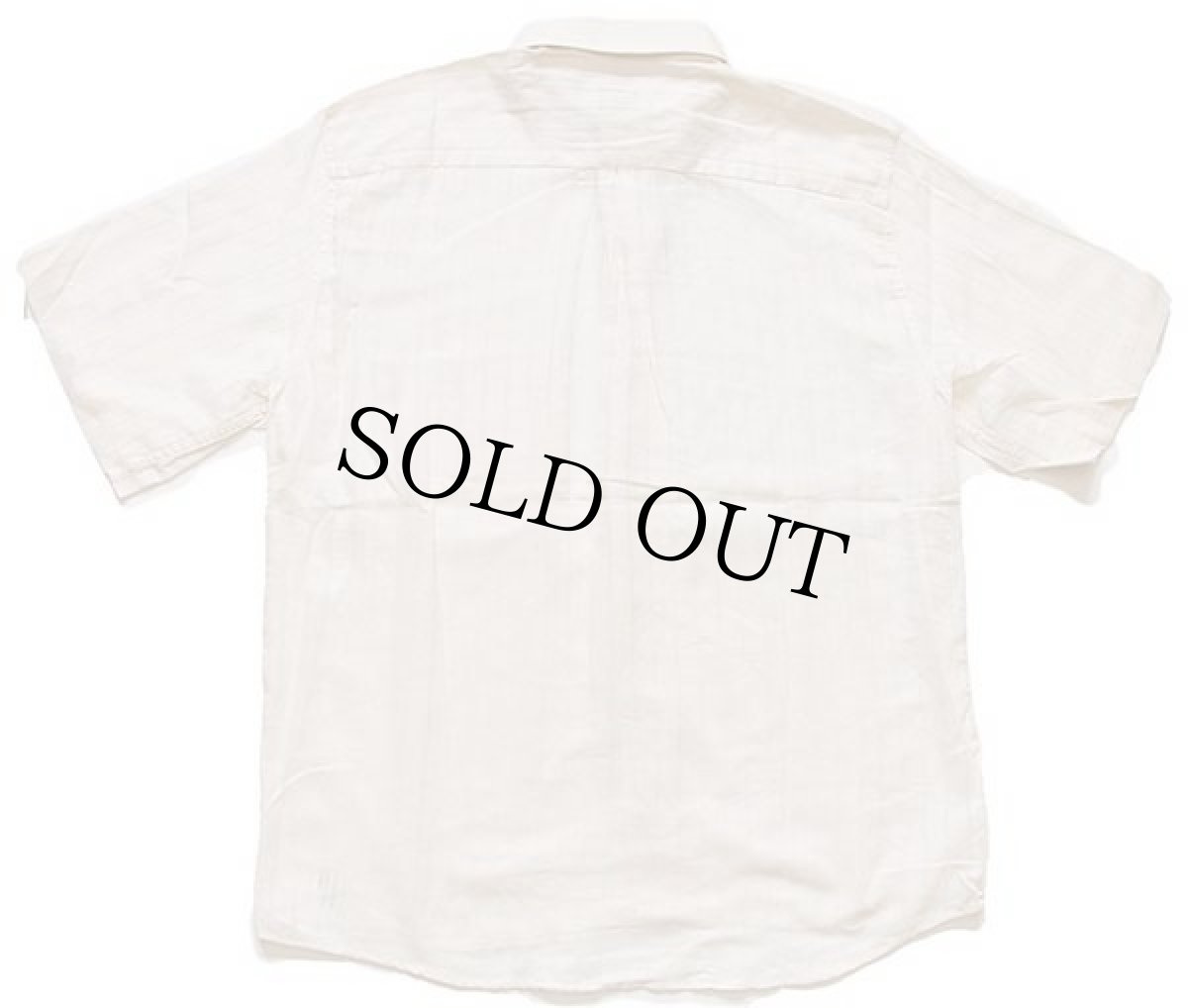 画像3: デッドストック★イタリア製 Stella Nera 織り柄 ストライプ 半袖 コットン ガーゼシャツ 生成り S (3)