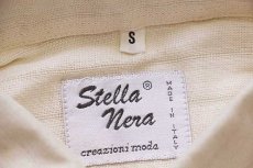 画像5: デッドストック★イタリア製 Stella Nera 織り柄 ストライプ 半袖 コットン ガーゼシャツ 生成り S (5)