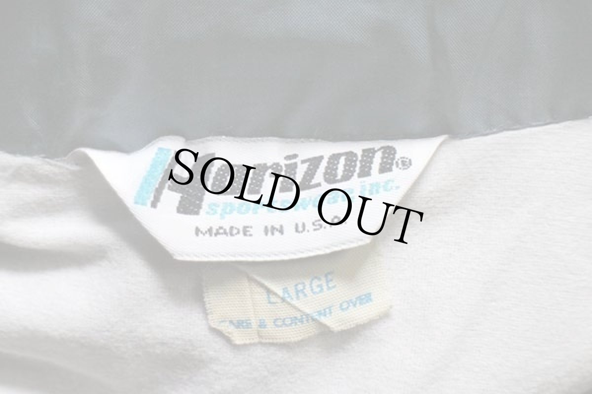 画像4: 80s USA製 Horizon TOTAL 刺繍&パッチ付き ナイロン コーチジャケット 紺 L (4)